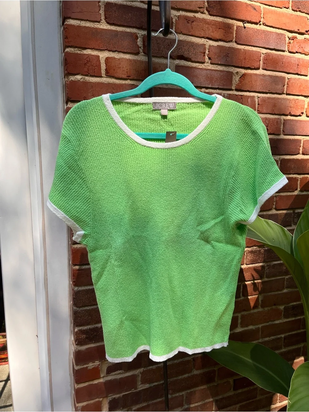 J Crew Ringer Capped Sleeve Sweater T-Shirt NWT